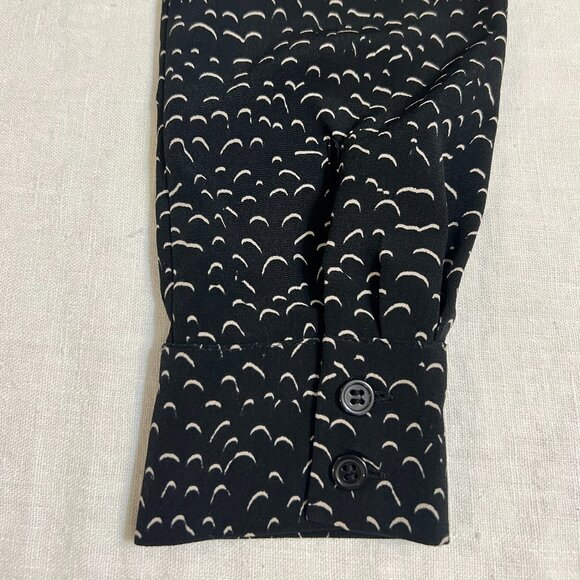 NWOT MONKL Women's Midi Dress Black Geometric Long Sleeve Size 38/Medium - Picture 4 of 11